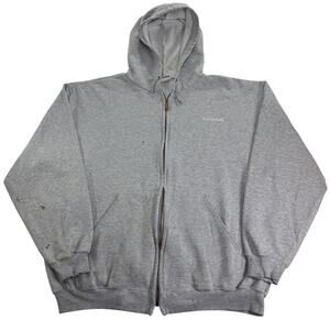 Vintage Carhartt Distressed Hoodie Mens XL Full Zip Grey Trashed Sweatshirt k122